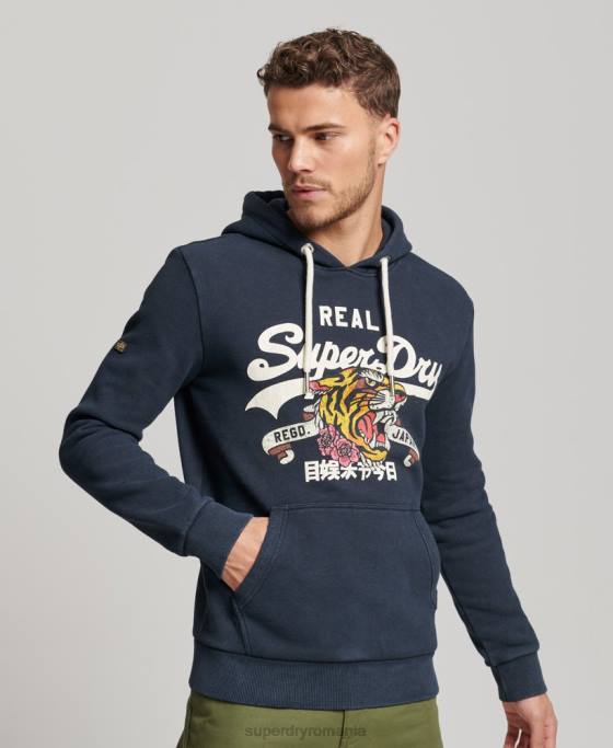 Superdry hanorac cu logo narativ vintage îmbrăcăminte marina bărbați JX0Z568