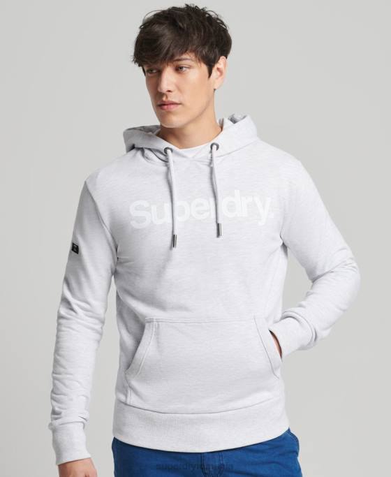 Superdry hanorac cu logo neperiat îmbrăcăminte gri deschis bărbați JX0Z866