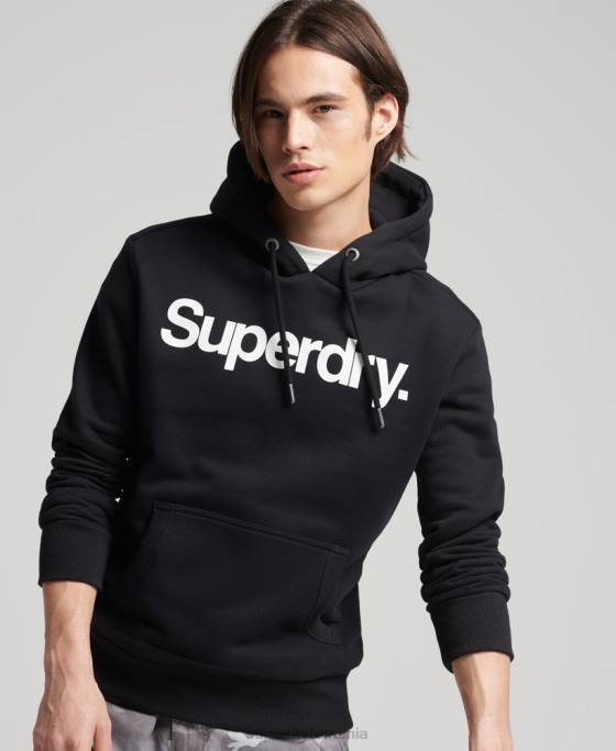 Superdry hanorac cu logo-ul de bază îmbrăcăminte negru bărbați JX0Z5196