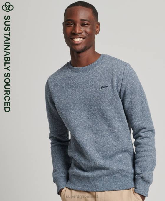 Superdry hanorac cu logo vintage din bumbac organic îmbrăcăminte albastru bărbați JX0Z844