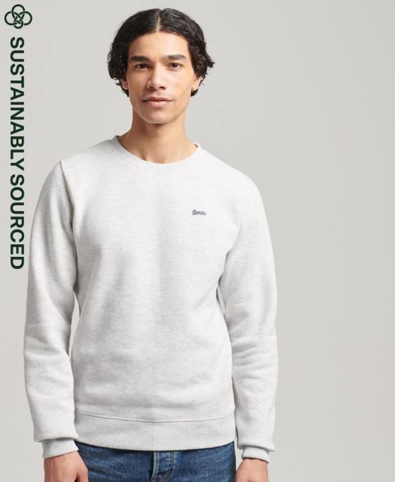 Superdry hanorac cu logo vintage din bumbac organic îmbrăcăminte gri deschis bărbați JX0Z772