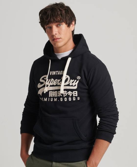 Superdry hanorac cu logo vintage heritage îmbrăcăminte negru bărbați JX0Z5223