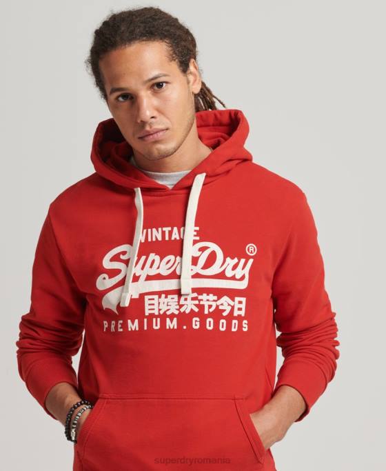 Superdry hanorac cu logo vintage heritage îmbrăcăminte roșu bărbați JX0Z854