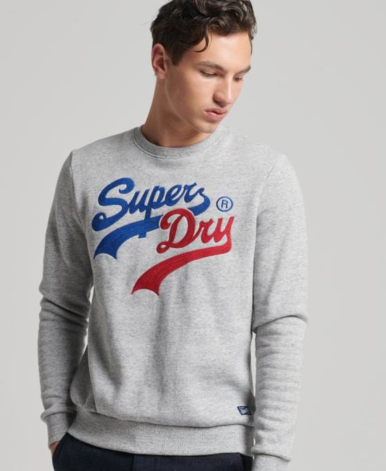 Superdry hanorac cu logo vintage interest crew îmbrăcăminte gri bărbați JX0Z742