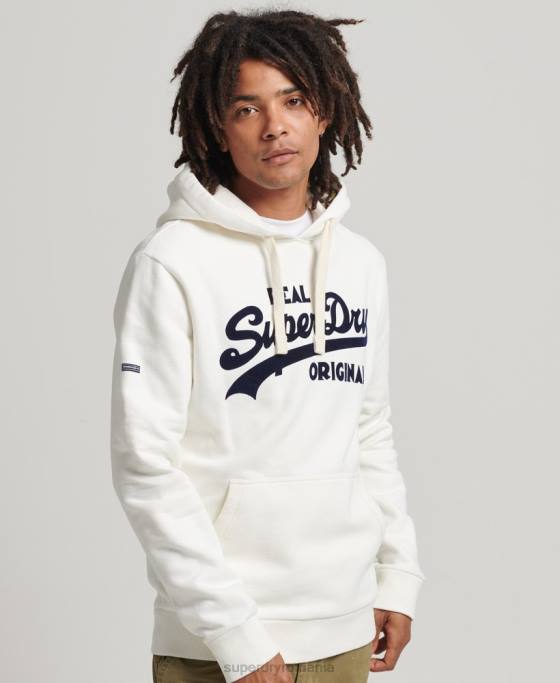 Superdry hanorac cu logo vintage soda pop îmbrăcăminte alb bărbați JX0Z763