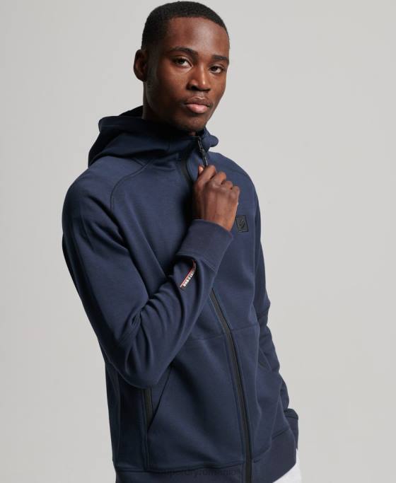Superdry hanorac cu zip code tech îmbrăcăminte albastru bărbați JX0Z461