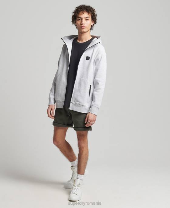 Superdry hanorac cu zip code tech îmbrăcăminte gri bărbați JX0Z643