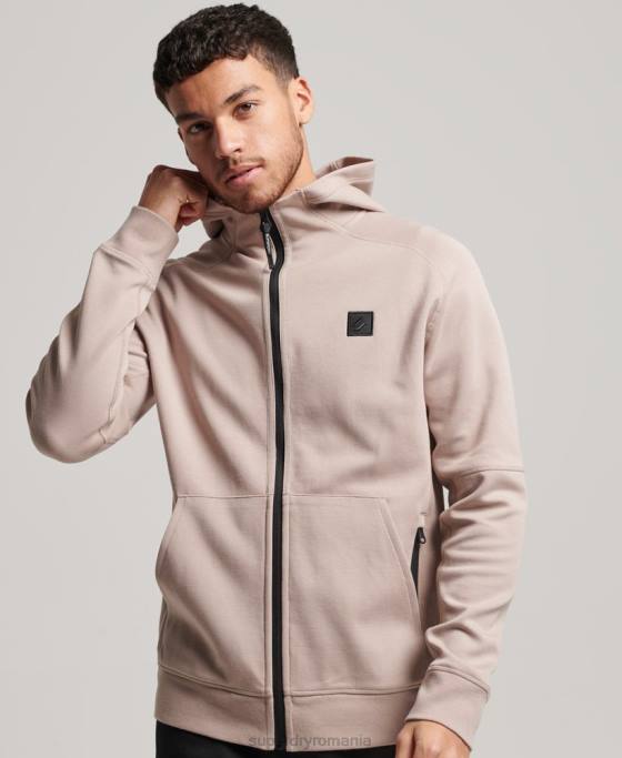 Superdry hanorac cu zip code tech îmbrăcăminte gri deschis bărbați JX0Z81