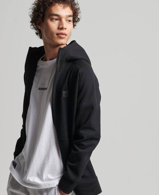 Superdry hanorac cu zip code tech îmbrăcăminte negru bărbați JX0Z636