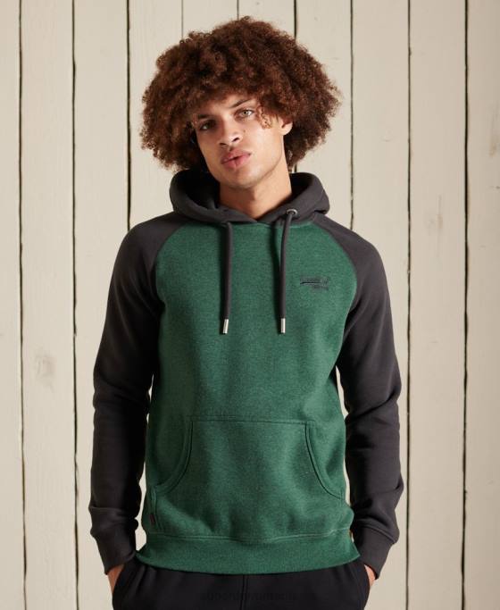 Superdry hanorac de baseball cu broderie logo vintage îmbrăcăminte verde bărbați JX0Z833