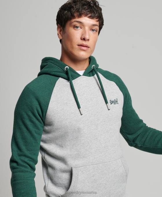 Superdry hanorac de baseball cu logo vintage îmbrăcăminte verde bărbați JX0Z576
