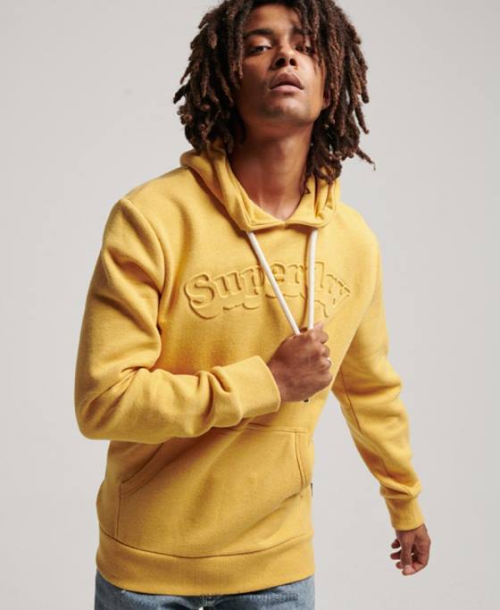 Superdry hanorac de epocă în relief clasa cooper îmbrăcăminte galben bărbați JX0Z692