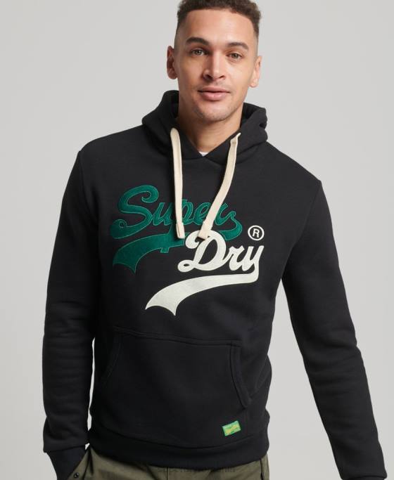 Superdry hanorac de interes cu logo vintage îmbrăcăminte negru bărbați JX0Z5145