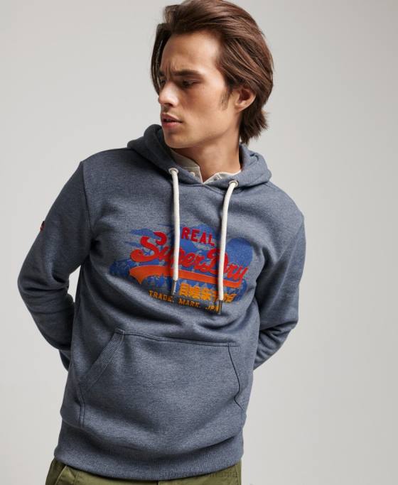 Superdry hanorac de munte cu logo vintage îmbrăcăminte marina bărbați JX0Z729