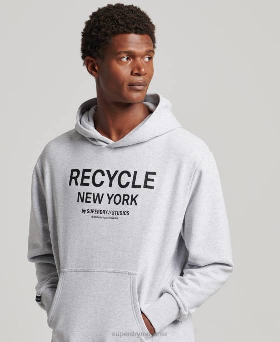 Superdry hanorac de oraș reciclat îmbrăcăminte gri deschis bărbați JX0Z793