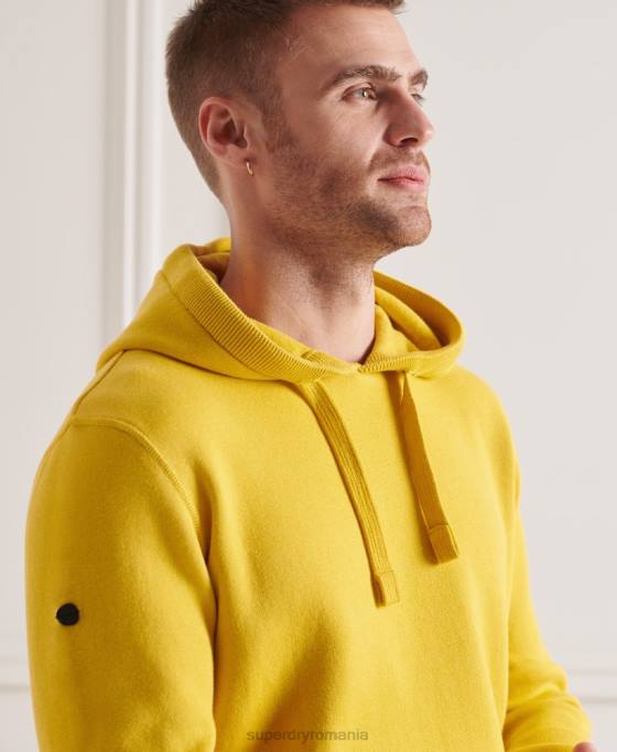 Superdry hanorac esențial din bumbac organic îmbrăcăminte galben bărbați JX0Z5317