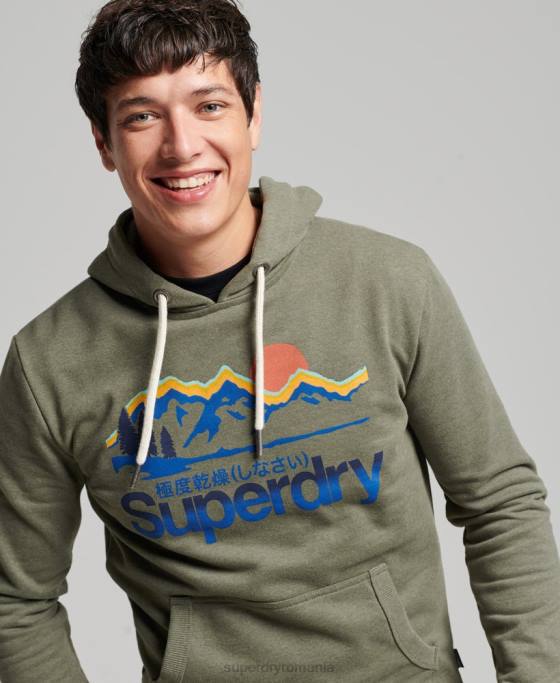 Superdry hanorac grozav în aer liber îmbrăcăminte verde bărbați JX0Z467