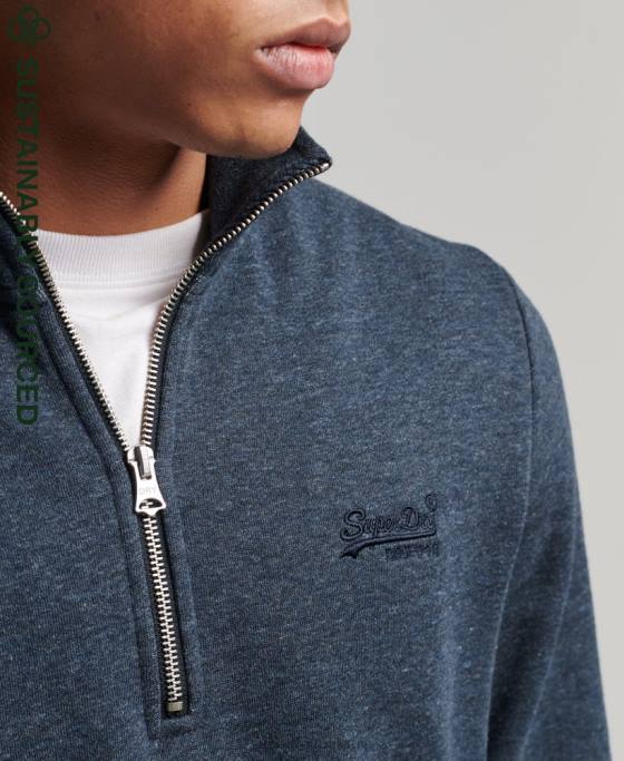 Superdry hanorac henley cu fermoar cu logo vintage din bumbac organic îmbrăcăminte marina bărbați JX0Z5086