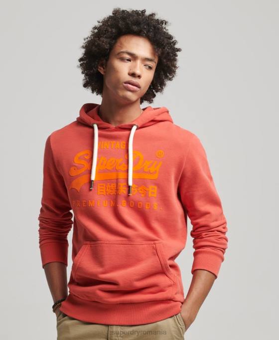 Superdry hanorac neon cu logo vintage îmbrăcăminte roșu bărbați JX0Z795
