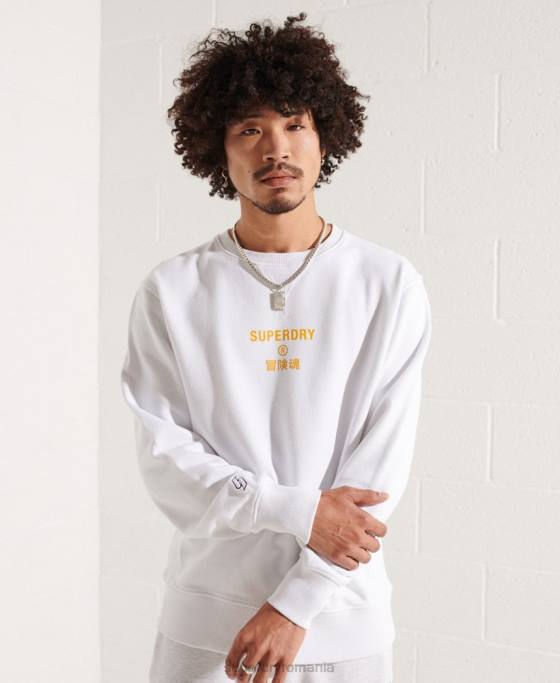 Superdry hanorac pentru echipaj independent îmbrăcăminte alb bărbați JX0Z5036