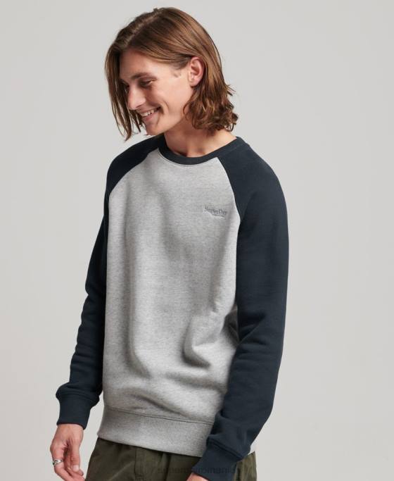 Superdry hanorac pentru echipajul de baseball îmbrăcăminte gri bărbați JX0Z555