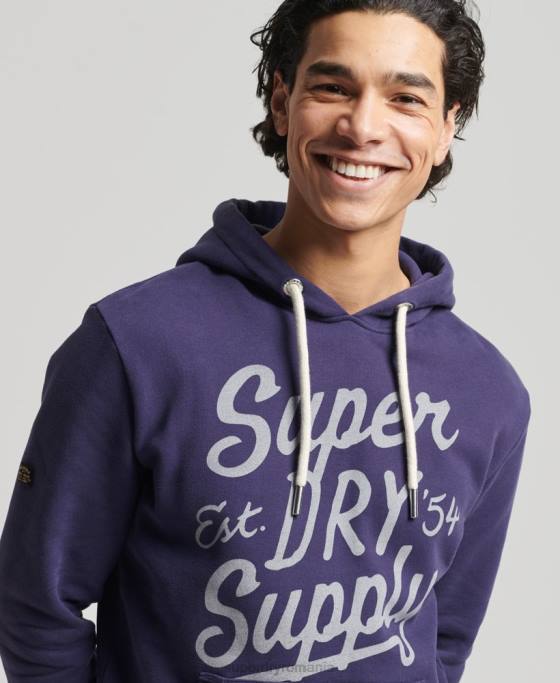 Superdry hanorac stil script vintage îmbrăcăminte marina bărbați JX0Z882