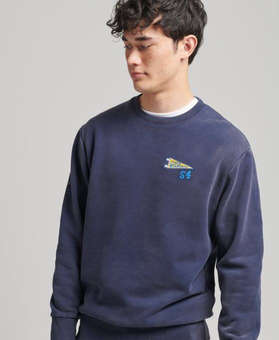 Superdry hanorac vintage colegial pentru echipaj îmbrăcăminte marina bărbați JX0Z5039