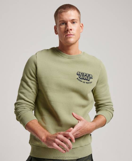 Superdry hanorac vintage cooper clasic crew îmbrăcăminte verde bărbați JX0Z736