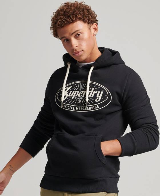Superdry hanorac vintage cu logo-ul fulgerului îmbrăcăminte gri inchis bărbați JX0Z5166