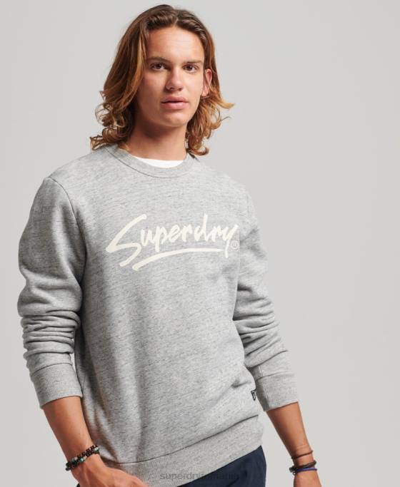 Superdry hanorac vintage downtown script crew îmbrăcăminte gri bărbați JX0Z5019