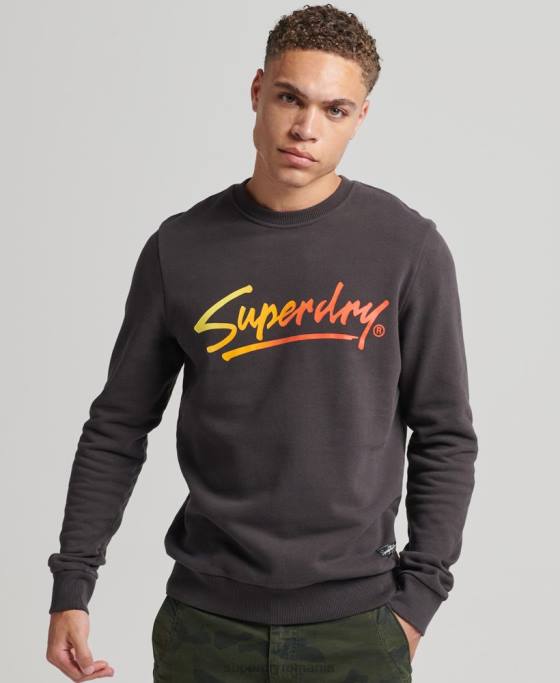 Superdry hanorac vintage downtown script crew îmbrăcăminte maro bărbați JX0Z5088