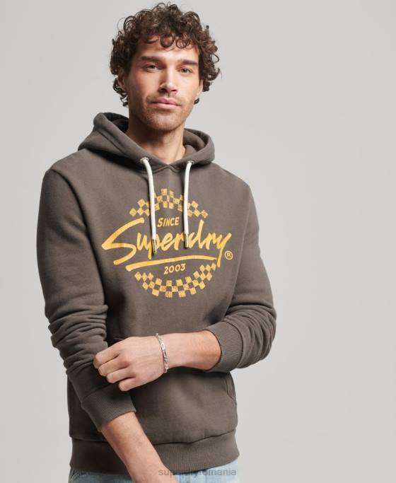 Superdry hanorac vintage pentru modelatori și producători îmbrăcăminte gri inchis bărbați JX0Z609