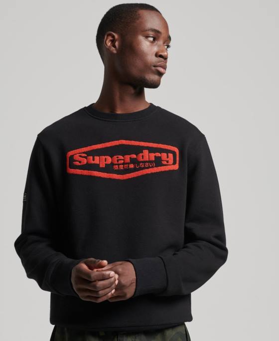 Superdry joc vintage pe hanorac cu logoul anilor 90 îmbrăcăminte negru bărbați JX0Z5074