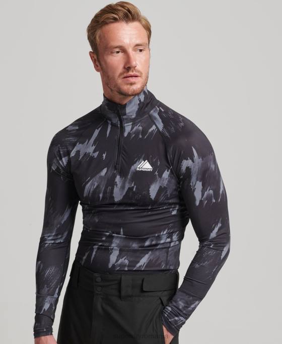 Superdry strat de bază cu jumătate de fermoar îmbrăcăminte negru bărbați JX0Z1387