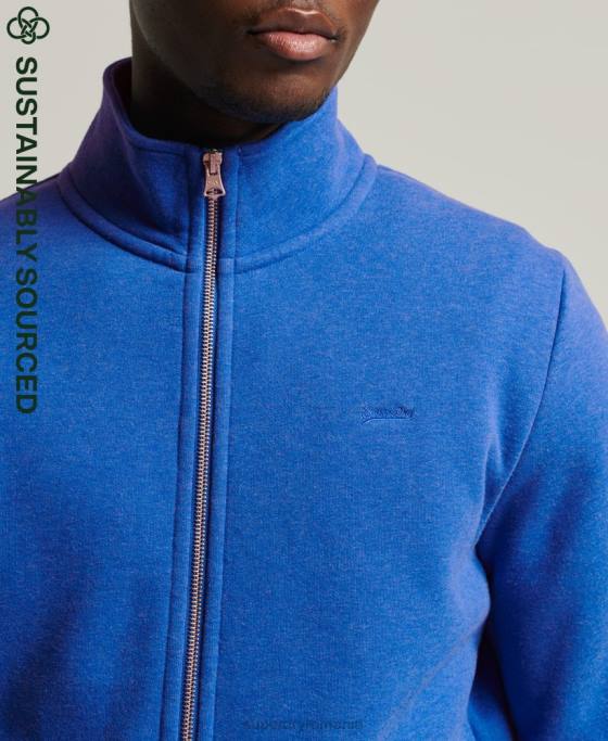 Superdry top din bumbac organic cu fermoar cu logo vintage îmbrăcăminte albastru bărbați JX0Z5101