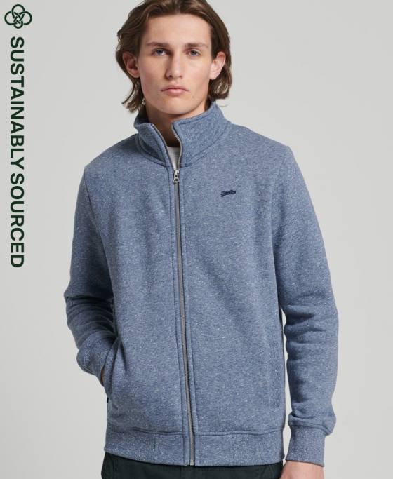 Superdry top din bumbac organic cu fermoar cu logo vintage îmbrăcăminte albastru bărbați JX0Z5127