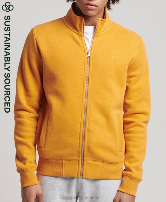 Superdry top din bumbac organic cu fermoar cu logo vintage îmbrăcăminte galben bărbați JX0Z5054