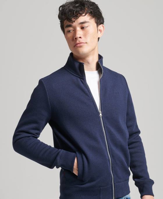 Superdry top din bumbac organic cu fermoar cu logo vintage îmbrăcăminte marina bărbați JX0Z5083