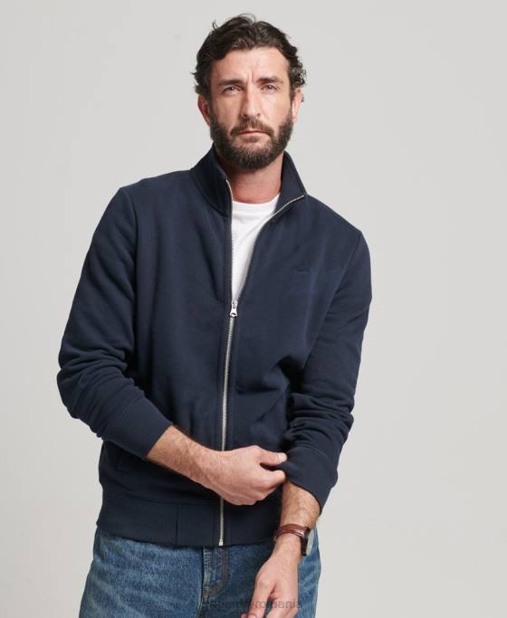 Superdry top din bumbac organic cu fermoar cu logo vintage îmbrăcăminte marina bărbați JX0Z5085