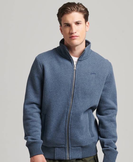 Superdry top din bumbac organic cu fermoar cu logo vintage îmbrăcăminte marina bărbați JX0Z600