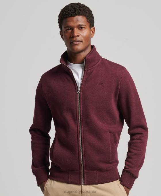 Superdry top din bumbac organic cu fermoar cu logo vintage îmbrăcăminte roșu bărbați JX0Z4989