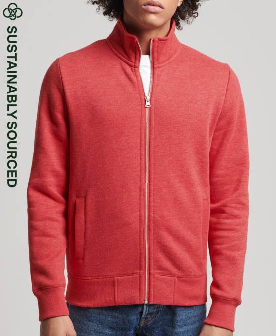 Superdry top din bumbac organic cu fermoar cu logo vintage îmbrăcăminte roșu bărbați JX0Z5022