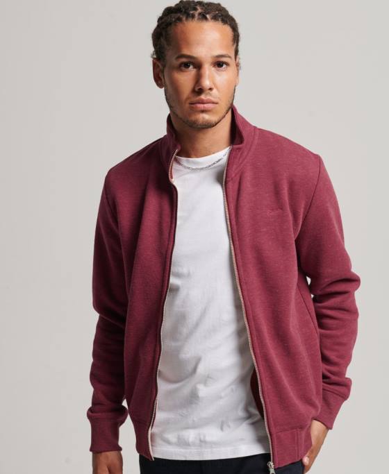 Superdry top din bumbac organic cu fermoar cu logo vintage îmbrăcăminte roșu bărbați JX0Z5112