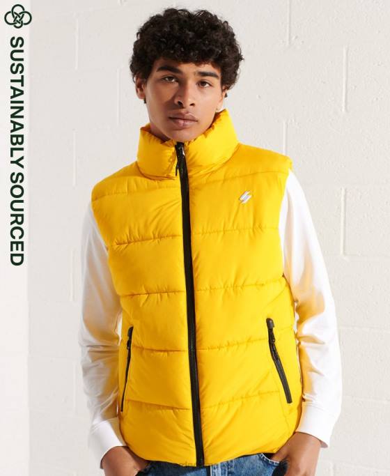 Superdry Gilet sport puf fără glugă îmbrăcăminte galben bărbați JX0Z1156