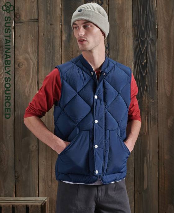 Superdry Gilet uscat din puf de rață ediție limitată îmbrăcăminte albastru bărbați JX0Z4765