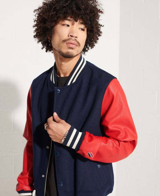 Superdry geacă de baseball de lână îmbrăcăminte marina bărbați JX0Z4628