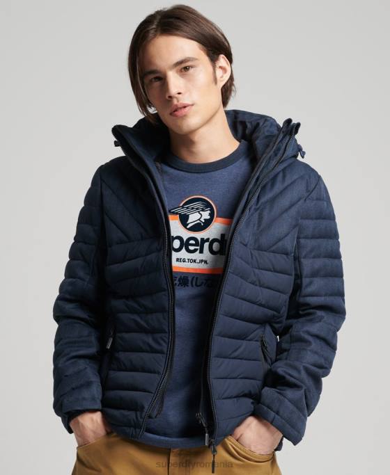 Superdry geacă fuji din tweed mix îmbrăcăminte marina bărbați JX0Z4625