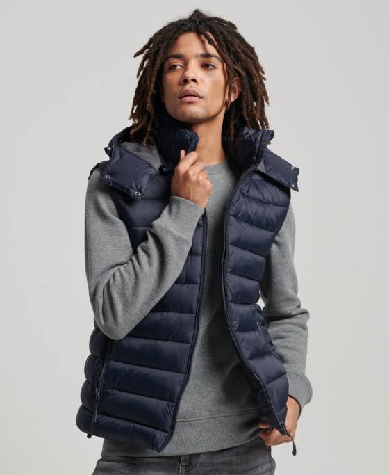Superdry gilet clasic căptușit cu glugă îmbrăcăminte marina bărbați JX0Z1069
