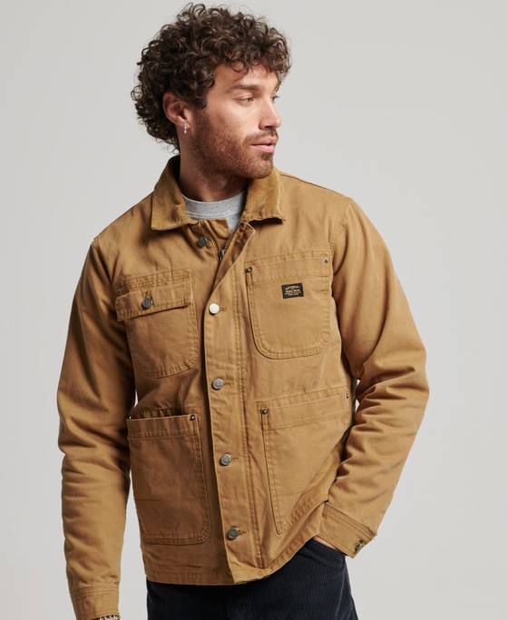 Superdry haine de lucru ranch îmbrăcăminte maro bărbați JX0Z4450