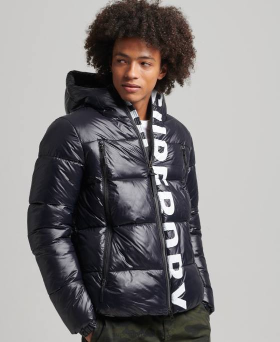 Superdry jachetă alpină cu glugă de munte îmbrăcăminte negru bărbați JX0Z986